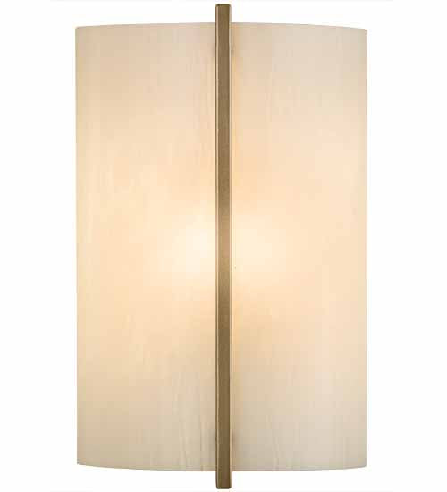 Meyda Lighting Cilindro 187824 9" Champagne Metallic Burbank Wall Sconce With White Art Shade Glass