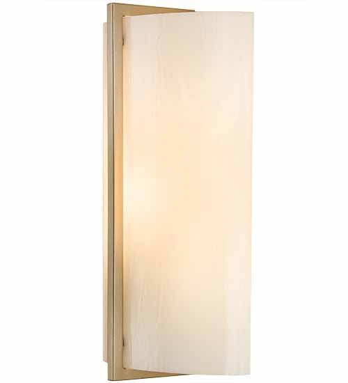 Meyda Lighting Cilindro 187824 9" Champagne Metallic Burbank Wall Sconce With White Art Shade Glass
