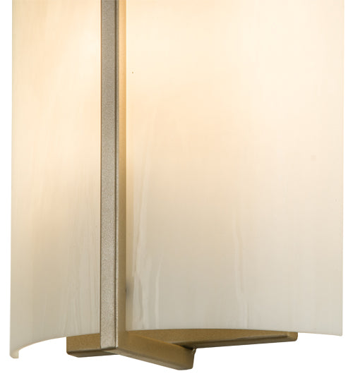 Meyda Lighting Cilindro 187824 9" Champagne Metallic Burbank Wall Sconce With White Art Shade Glass