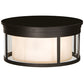 Meyda Lighting Cilindro 19" 3-Light Oil Rubbed Bronze Campbell Flush Mount Light With White Statuario Idalight And Clear Shade Glass