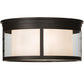 Meyda Lighting Cilindro 19" 3-Light Oil Rubbed Bronze Campbell Flush Mount Light With White Statuario Idalight And Clear Shade Glass