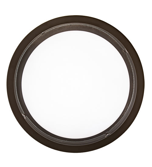 Meyda Lighting Cilindro 19" 3-Light Oil Rubbed Bronze Campbell Flush Mount Light With White Statuario Idalight & Clear Shade Glass