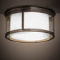 Meyda Lighting Cilindro 19" 3-Light Silver Steel Campbell Flush Mount Light With Clear & White Shade Glass