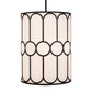 Meyda Lighting Cilindro 196023 30" 6-Light Textured Black Homer Pendant Light With White Textrene & Statuario Idalight Shade