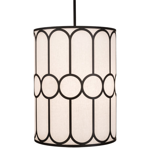 Meyda Lighting Cilindro 196023 30" 6-Light Textured Black Homer Pendant Light With White Textrene & Statuario Idalight Shade