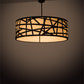 Meyda Lighting Cilindro 198819 48" 8-Light Wrought Iron Rich Pendant Light With Ivory Provostone Idalight Shade