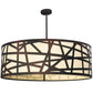 Meyda Lighting Cilindro 198819 48" 8-Light Wrought Iron Rich Pendant Light With Ivory Provostone Idalight Shade