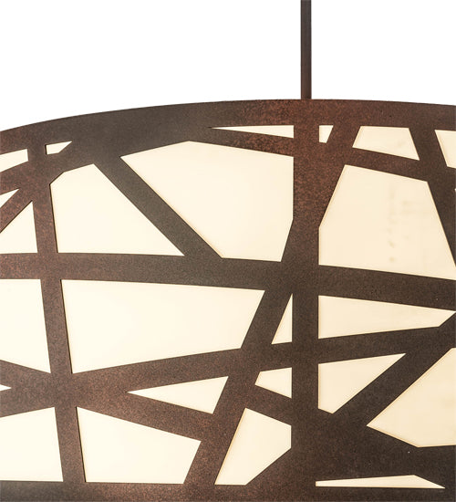 Meyda Lighting Cilindro 198819 48" 8-Light Wrought Iron Rich Pendant Light With Ivory Provostone Idalight Shade