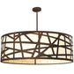 Meyda Lighting Cilindro 198819 48" 8-Light Wrought Iron Rich Pendant Light With Ivory Provostone Idalight Shade