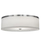 Meyda Lighting Cilindro 20" 2-Light Brushed Nickel Flush Mount Light With White Textrene Shade
