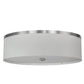 Meyda Lighting Cilindro 20" 2-Light Brushed Nickel Flush Mount Light With White Textrene Shade