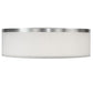 Meyda Lighting Cilindro 20" 2-Light Brushed Nickel Flush Mount Light With White Textrene Shade