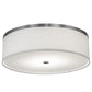 Meyda Lighting Cilindro 20" 2-Light Brushed Nickel Flush Mount Light With White Textrene Shade