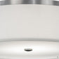Meyda Lighting Cilindro 20" 2-Light Brushed Nickel Flush Mount Light With White Textrene Shade