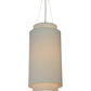Meyda Lighting Cilindro 20" 3-Light 3-Tier Nickel Pendant Light With Beige Natural Linen Shade Glass
