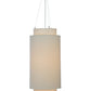 Meyda Lighting Cilindro 20" 3-Light 3-Tier Nickel Pendant Light With Beige Natural Linen Shade Glass