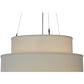 Meyda Lighting Cilindro 20" 3-Light 3-Tier Nickel Pendant Light With Beige Natural Linen Shade Glass
