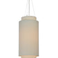 Meyda Lighting Cilindro 20" 3-Light 3-Tier Nickel Pendant Light With Beige Natural Linen Shade Glass