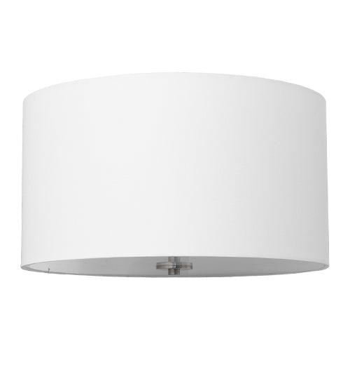 Meyda Lighting Cilindro 20" 3-Light Brushed Nickel Semi-flush Mount Light With White Textrene Shade