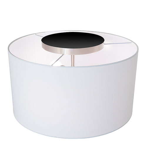 Meyda Lighting Cilindro 20" 3-Light Brushed Nickel Semi-flush Mount Light With White Textrene Shade