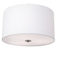 Meyda Lighting Cilindro 20" 3-Light Brushed Nickel Semi-flush Mount Light With White Textrene Shade