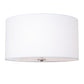 Meyda Lighting Cilindro 20" 3-Light Brushed Nickel Semi-flush Mount Light With White Textrene Shade