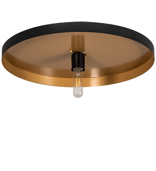 Meyda Lighting Cilindro 20" Solar Black & Sahara Gold Flush Mount Light