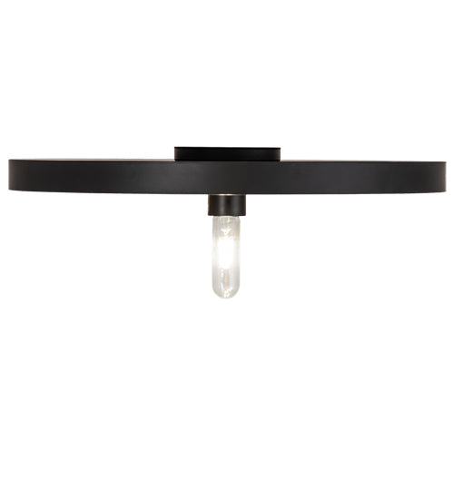 Meyda Lighting Cilindro 20" Solar Black & Sahara Gold Flush Mount Light