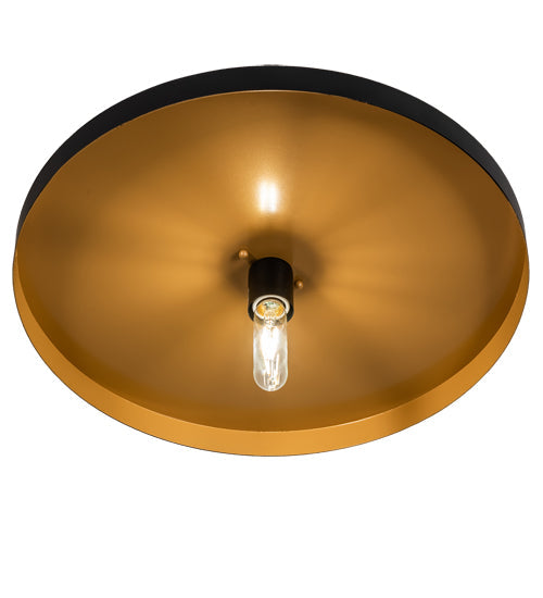 Meyda Lighting Cilindro 20" Solar Black & Sahara Gold Flush Mount Light