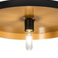 Meyda Lighting Cilindro 20" Solar Black & Sahara Gold Flush Mount Light