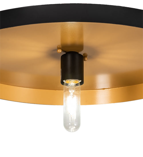 Meyda Lighting Cilindro 20" Solar Black & Sahara Gold Flush Mount Light