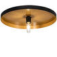 Meyda Lighting Cilindro 20" Solar Black & Sahara Gold Flush Mount Light