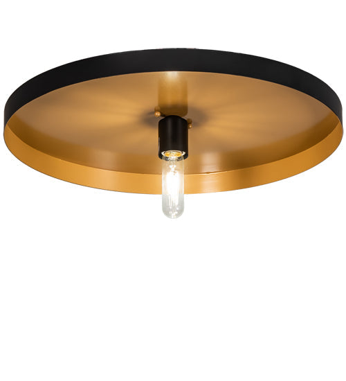 Meyda Lighting Cilindro 20" Solar Black & Sahara Gold Flush Mount Light