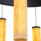 Meyda Lighting Cilindro 200" LED Distressed Chestnut Universo Pendant Light With Ambra Siena Idalight Shade Glass