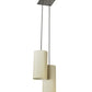 Meyda Lighting Cilindro 21" 2-Light Nickel Suave Pendant Light With White Eggshell Textrene Shade