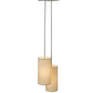 Meyda Lighting Cilindro 21" 2-Light Nickel Suave Pendant Light With White Eggshell Textrene Shade