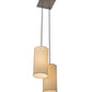 Meyda Lighting Cilindro 21" 2-Light Nickel Suave Pendant Light With White Eggshell Textrene Shade