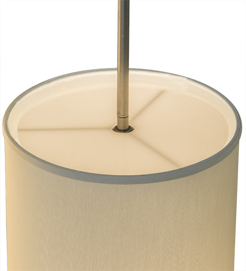 Meyda Lighting Cilindro 21" 2-Light Nickel Suave Pendant Light With White Eggshell Textrene Shade