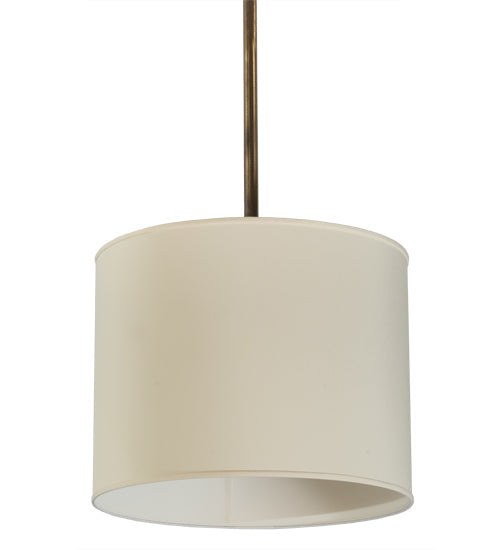Meyda Lighting Cilindro 21" 4-Light Antique Copper Pendant Light With White Eggshell Textrene Shade
