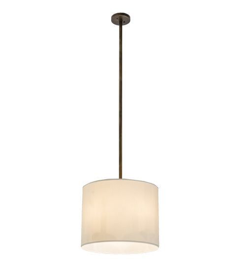 Meyda Lighting Cilindro 21" 4-Light Antique Copper Pendant Light With White Eggshell Textrene Shade