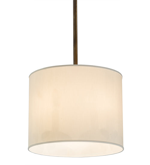 Meyda Lighting Cilindro 21" 4-Light Antique Copper Pendant Light With White Eggshell Textrene Shade