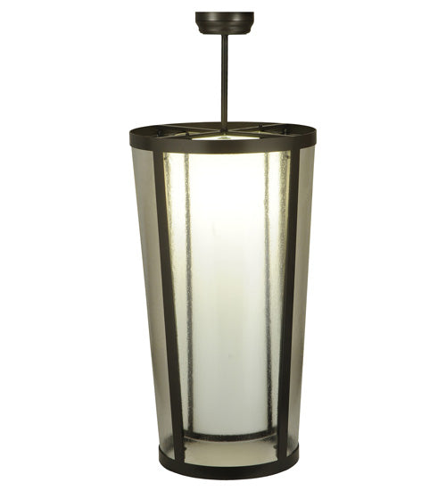 Meyda Lighting Cilindro 21" Timeless Bronze Tapered Semi-flush Mount Light With Rainstone & Statuario Idalight Shade