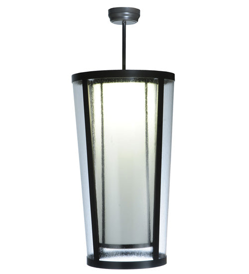 Meyda Lighting Cilindro 21" Timeless Bronze Tapered Semi-flush Mount Light With Rainstone & Statuario Idalight Shade