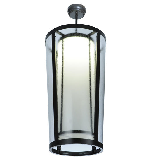 Meyda Lighting Cilindro 21" Timeless Bronze Tapered Semi-flush Mount Light With Rainstone & Statuario Idalight Shade
