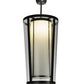 Meyda Lighting Cilindro 21" Timeless Bronze Tapered Semi-flush Mount Light With Rainstone & Statuario Idalight Shade