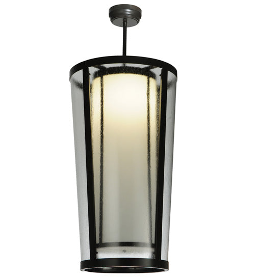 Meyda Lighting Cilindro 21" Timeless Bronze Tapered Semi-flush Mount Light With Rainstone & Statuario Idalight Shade