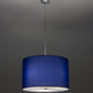 Meyda Lighting Cilindro 22" 3-Light Sparkle Silver Play Pendant Light With Blue Marine Topaz Linen Shade