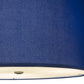 Meyda Lighting Cilindro 22" 3-Light Sparkle Silver Play Pendant Light With Blue Marine Topaz Linen Shade