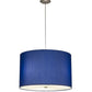 Meyda Lighting Cilindro 22" 3-Light Sparkle Silver Play Pendant Light With Blue Marine Topaz Linen Shade