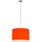 Meyda Lighting Cilindro 22" 3-Light Sparkle Silver Play Pendant Light With Orange Linen Shade